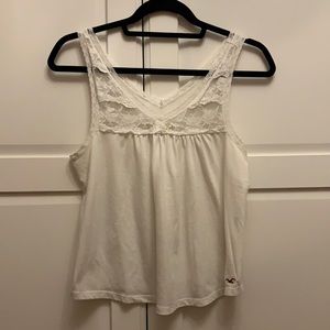 Hollister Jean Shorts and White Flowy Tank Top